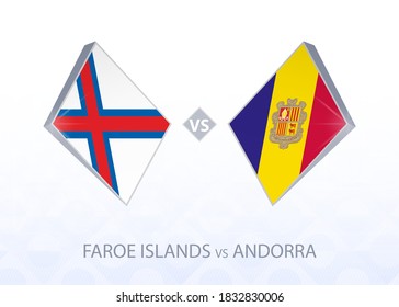 Europe football competition Faroe Islands vs Andorra, League D, Group 1. Vector illustration.