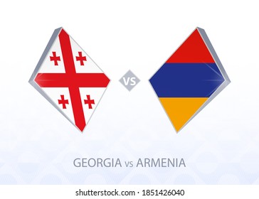 Europe football competition Georgia vs Armenia, League C, Group 2. Vector illustration.