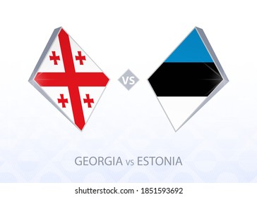 Europe football competition Georgia vs Estonia, League C, Group 2. Vector illustration.
