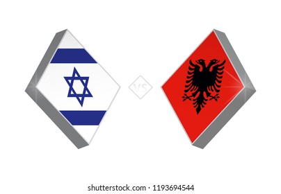 Europe football competition Israel vs Albania. Vector illustration.