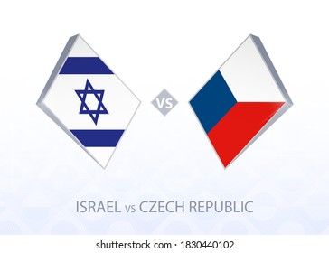 Europe football competition Israel vs Czech Republic, League B, Group 2. Vector illustration.