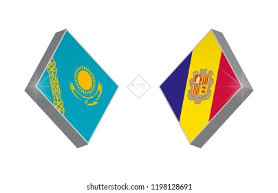 Europe football competition Kazakhstan vs Andorra. Vector illustration.