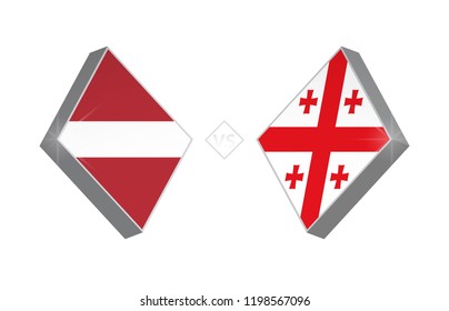 Europe football competition Latvia vs Georgia. Vector illustration.