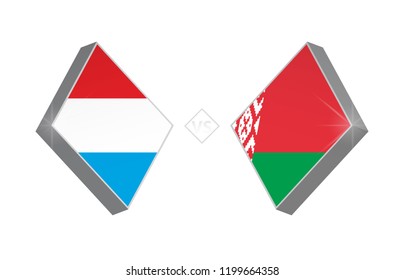 Europe football competition Luxembourg vs Belarus. Vector illustration.