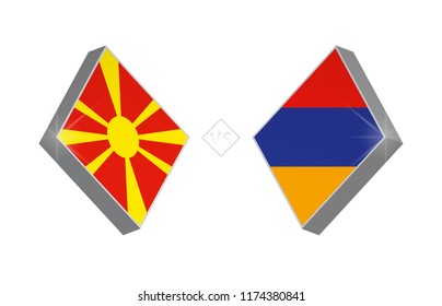 Europe football competition Macedonia vs Armenia. Vector illustration.
