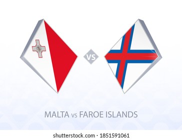 Europe football competition Malta vs Faroe Islands, League D, Group 1. Vector illustration.