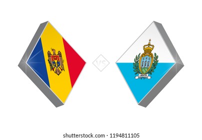 Europe football competition Moldova vs San Marino. Vector illustration.