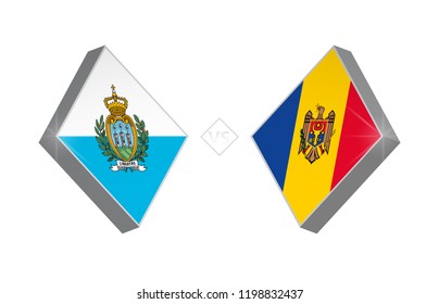Europe football competition San Marino vs Moldova. Vector illustration.