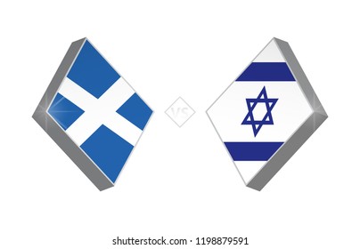 Europe football competition Scotland vs Israel. Vector illustration.