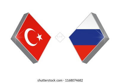 Europe football competition Turkey vs Russia. Vector illustration.