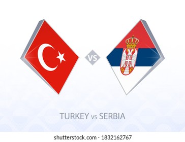 Europe football competition Turkey vs Serbia, League B, Group 3. Vector illustration.