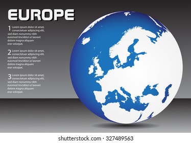 Europe Globe. Earth Globe Vector.