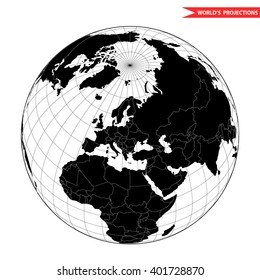 Europa ist eine globale Hemisphäre. Weltsicht vom Raumsymbol.