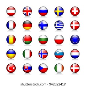 Europe Glossy Icons Set