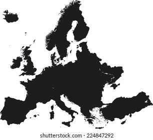 Europe high detailed vector map 