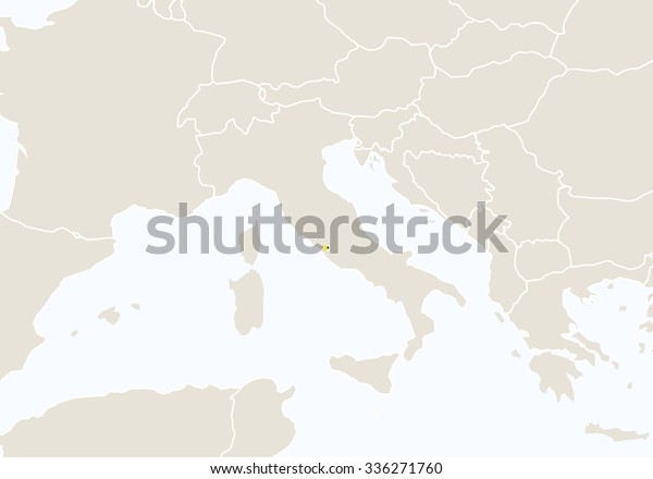 Europe Highlighted Vatican City Map Vector Stock Vector Royalty