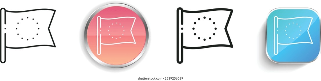 europe icon. Thin Linear, Regular and Button Style Design Isolated On White Background