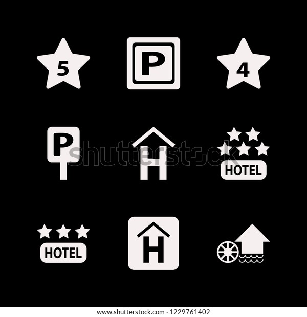 europe icon. europe vector\
icons set hotel five stars, hotel sign, parking sign and hotel four\
stars