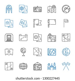 europe icons set. Collection of europe with flags, pierrade, map, global, planet earth, earth globe, underground, flag, earth. Editable and scalable europe icons.