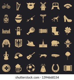 Europe icons set. Simple style of 36 europe vector icons for web for any design