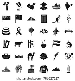 Europe icons set. Simple style of 36 europe vector icons for web isolated on white background