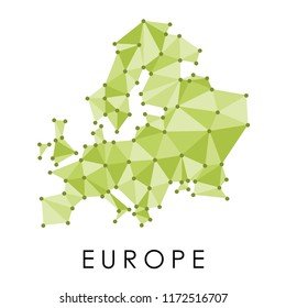 Europe low poly map vector - geometric style illustration.