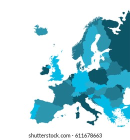 Europe Map Stock Vector (Royalty Free) 611678663 | Shutterstock