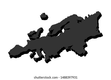 Europe Map 3D Vector illustration