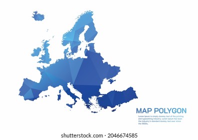 mapa de europa Resumen gráfico de gradiente de estilo de polos bajo triangular ruboreado geométrico sobre fondo blanco