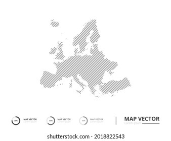 Europe map abstract line gray on white background vector for presentation. Creative concept for infographic.