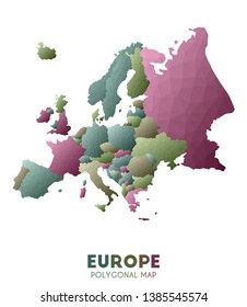 Europe Map. actual low poly style continent map. Impressive vector illustration.