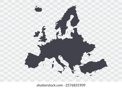 Europe Map Anchor Color on White Background quality files Png