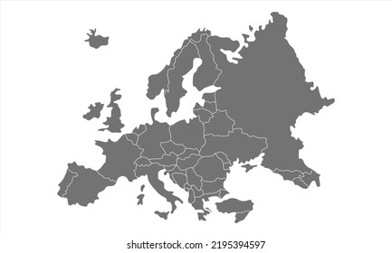 Europa mapea el color gris de fondo con el borde, perfecto para oficina, banner, página de inicio, fondo, papel tapiz y más