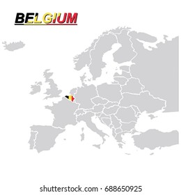 EUROPE MAP WITH BELGIUM VECTOR