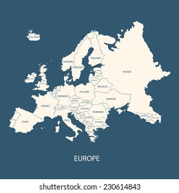 MAPA EUROPA COM FRONTEIRAS E NOME DO PAÍSES