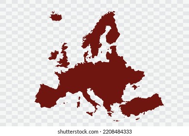 Europe Map burnt brown Color on White Background quality files Color (701205) png