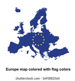 Europe Map Colored Flag Colors Isolated Stock Vector (Royalty Free ...