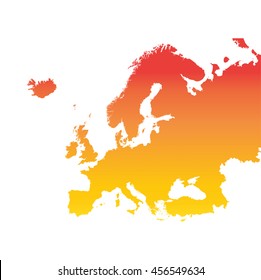 Europe map. Colorful orange vector illustration