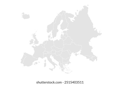 mapa da Europa. mapa dos países da europa. vetor gráfico do mapa da ue.