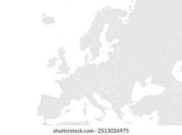 Europe map with countries outline for presentations, posters, infographics