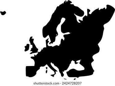 Europe map with country outline graphic vector