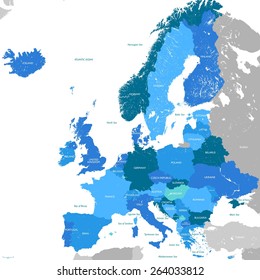 Europe map detailed