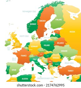 Europe map detailed political map with lables