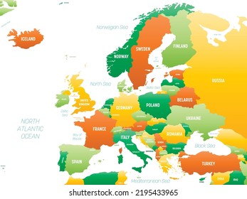 Europe map detailed political map with lables