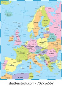 Europe Map - Detailed Vector Illustration