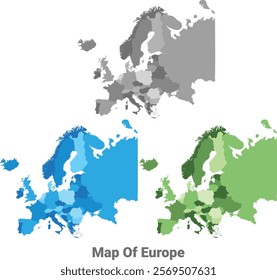 Europe map in different colors