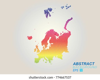 Europe map dots. All elements are separated Abstract linear polygonal white background. Vector illustration EPS 10 .