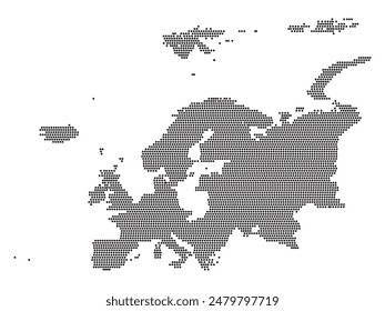 europa mapa con puntos aislado fondo blanco