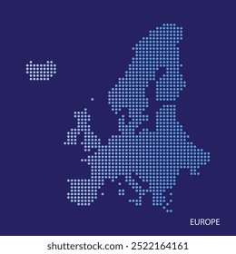 europe map dotted vector design illustration isolated blue background