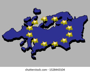 Europe map flag 3d Vector illustration eps 10